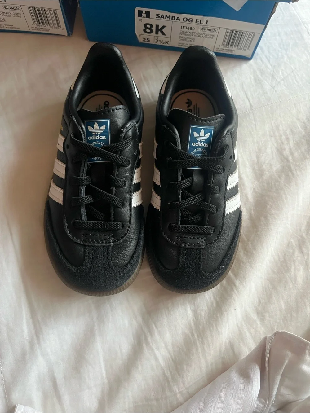 adidas Kids Samba OG Sneakers in Black & White
